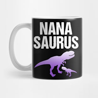 Cute Dinosaur T-rex Adult _ Kids Happy Shirt Nana Saurus Mug